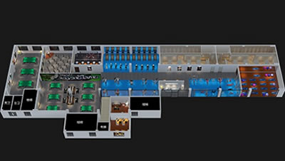 1000m2健身房器材擺放配置平面圖