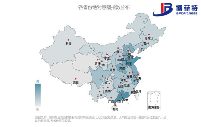 國民健身運(yùn)動區(qū)域分布概覽